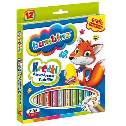 KREDKI 12-KOL.BAMBINO-OŁÓWKOWE JUMBO+TEMPERÓWKA
