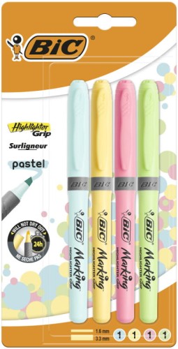 ZAKREŚLACZ HIGHLIGHTER GRIP PASTEL A'4 BIC
