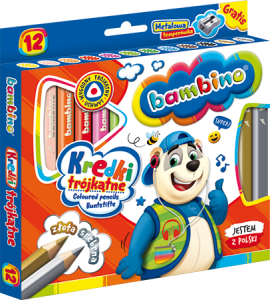 KREDKI 12-KOL.BAMBINO OŁÓWKOWE-JUMBO-TRÓJKĄTNE   