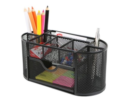 PRZYBORNIK BIURKOWY/5A/JUMBO SIATKA CZARNY/NET