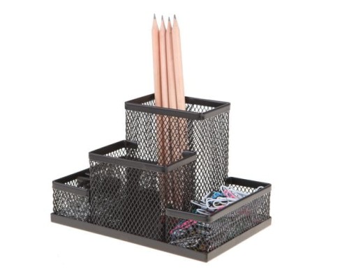 PRZYBORNIK BIURKOWY/4A SIATKA CZARNY /NET