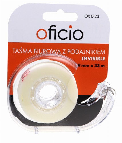 TAŚMA BIUROWA 19*33+PODAJNIK MATOWA INVISIBLE OFICIO OX1723