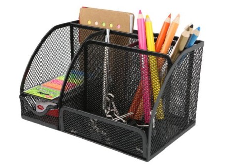 PRZYBORNIK BIURKOWY/6B SIATKA CZARNY /NET