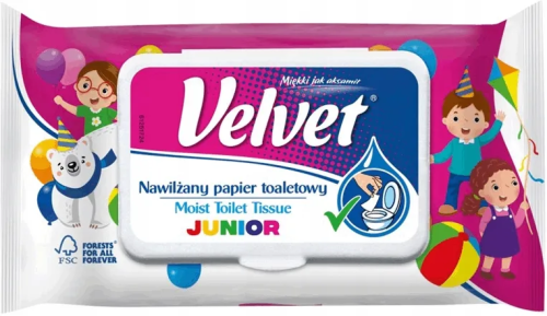 PAPIER TOALET.VELVET/NAWILŻANY /JUNIOR/48