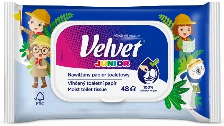 PAPIER TOALET.VELVET/NAWILŻANY /JUNIOR/48