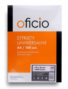 ETYKIETA UNIWERSALNA 70*36/100/24 OFICIO / OX5207      