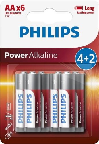 BATERIA LR6 [AA] PHILIPS/POWER ALKALINE 4+2