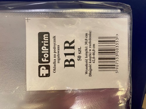 OKŁADKA NA PODRĘCZNIK REGULOWANA/FOLPRIM/ B1R          WYSOKOŚĆ: 30cm/DŁUGOŚĆ: 42-46cm