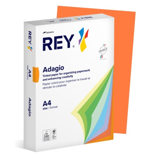 PAPIER KSERO A4/80g/A'500 POMARAŃCZOWY REY ADAGIO IP1109