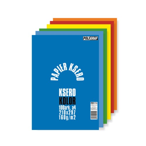 PAPIER KSERO A4/160g/A'100 KOLOR MIX / INTENSYWNE POLIGRAF