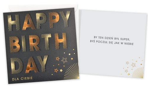 KARTKA KARNET QUADRO QR-044 /HAPPY BIRTHDAY /KUKARTKA