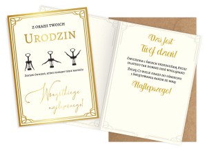 KARTKA KARNET VISION V-054/ URODZINY KORKOCIĄG /KUKARTKA