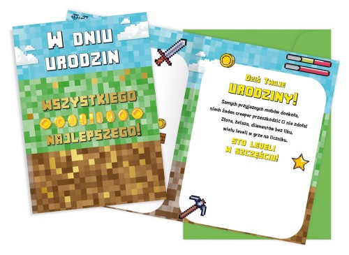 KARTKA KARNET VISION V-055/ URODZINY PIKSELE /KUKARTKA