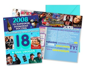 KARTKA KARNET VISION V-128/ URODZINY 18 NIEBIESKA /KUKARTKA