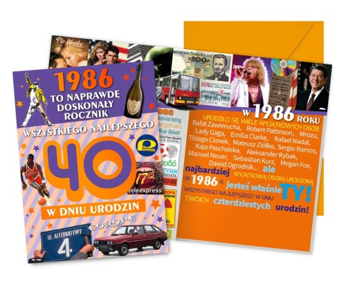 KARTKA KARNET VISION V-130/ URODZINY 40 /KUKARTKA