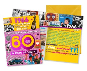 KARTKA KARNET VISION V-133/ URODZINY 60 /KUKARTKA