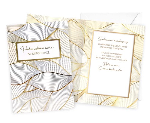 KARTKA KARNET PASSION Q PQ-161/ PODZIĘKOWANIE ZA WSPÓŁPRACĘ /KUKARTKA