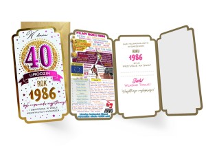 KARTKA KARNET PASSION MOMENTS PM-449/ URODZINY 40 /KUKARTKA