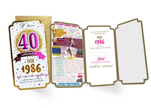 KARTKA KARNET PASSION MOMENTS PM-449/ URODZINY 40 /KUKARTKA