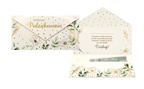 KARTKA KOPERTA PODARUNKOWA KOP-042 / PODZIĘKOWANIA /KUKARTKA