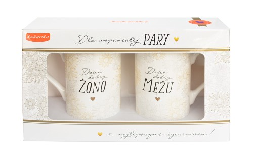 KUBEK Q-1037 KOMPLET WALENTYNKI /MĄŻ I ŻONA/KUKARTKA