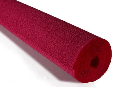 BIBUŁA KREPINA 180g/ROLKA 50cm*2,5m CIEMNA CZERWONA /586