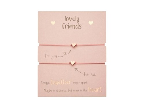BRANSOLETKA PRZYJAŹNI LOVELY FRIENDS POZŁACANA ROSE GOLD /SERCE