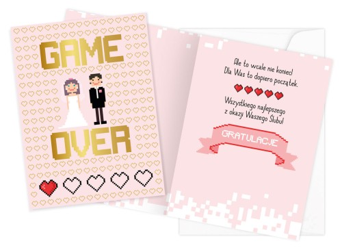 KARTKA KARNET VISION V-048 / GAME OVER ŚLUB /KUKARTKA