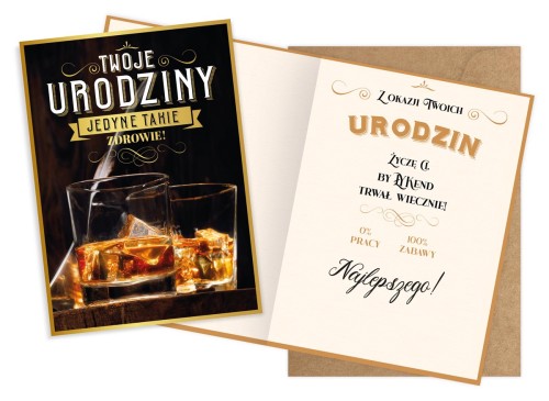 KARTKA KARNET VISION V-049 / URODZINY MĘSKIE /KUKARTKA