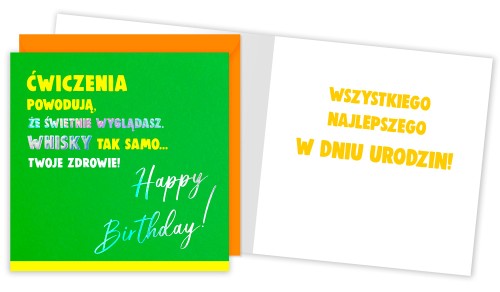 KARTKA KARNET QUADRO QR-006 / URODZINY ĆWICZENIA /KUKARTKA