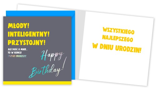 KARTKA KARNET QUADRO QR-005 / URODZINY MŁODY /KUKARTKA