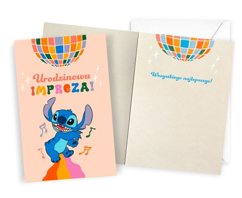 KARTKA KARNET DHS-031 / URODZINY STITCH /KUKARTKA