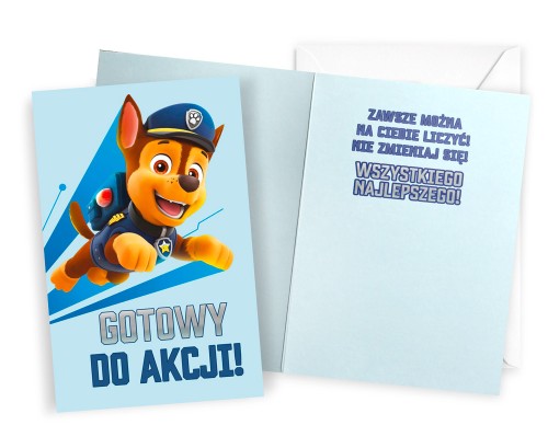 KARTKA KARNET DHS-042 / URODZINY PSI PATROL/ NIEBIESKI /KUKARTKA