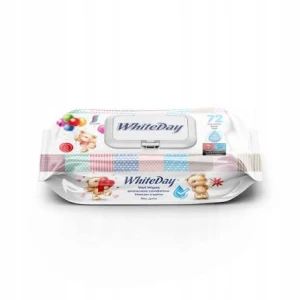 *LIDER CHUSTECZKI NAWILŻANE WHITEDAY A'72 Z KLIPSEM BEAR 