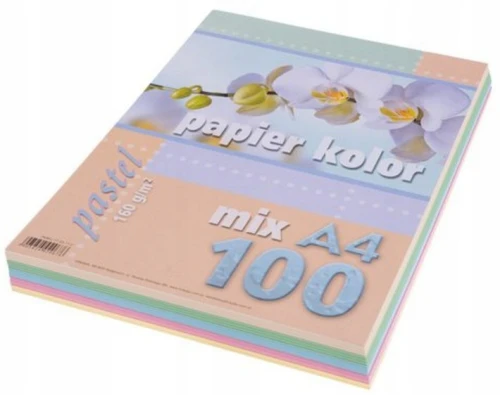 PAPIER KSERO A4/160g/A'100 KOLOR MIX / PASTEL