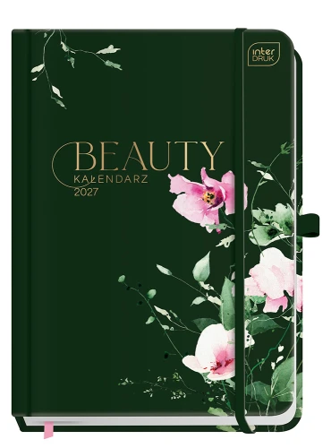KALENDARZ-INTERDRUK/TYGODNIOWY BEAUTY A5 METALLIC SWEET PEAS + GUMKA