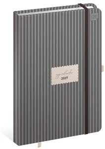 KALENDARZ-INTERDRUK/DZIENNY A5 MAT+UV STRIPES + GUMKA