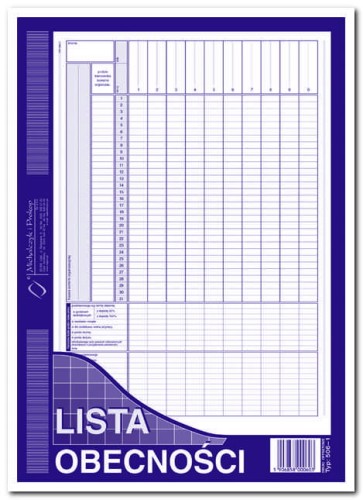 LISTA OBECNOŚCI A4 506-1