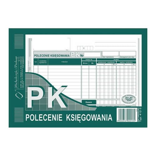 POLECENIE KSIĘGOWANIA A5 412-3