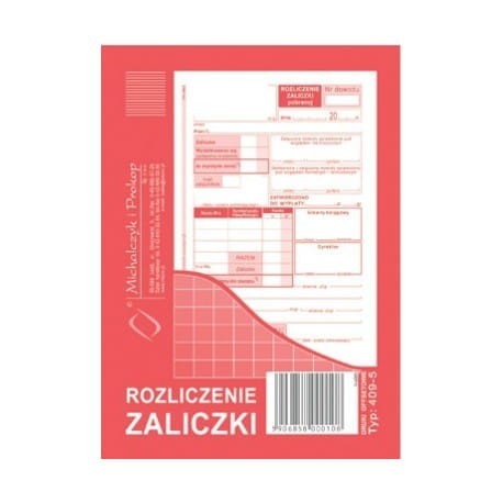 ROZLICZENIE ZALICZKI A6 409-5